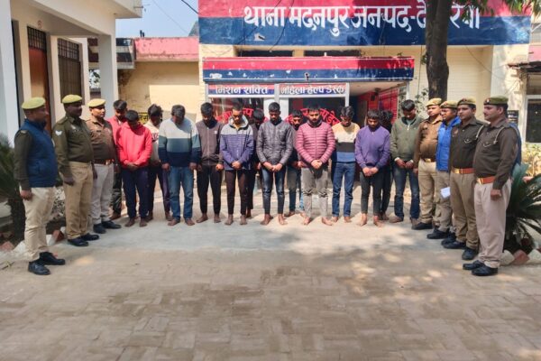 थाना मदनपुर क्षेत्र में स्टंटबाजी कर रील बनाने वाले 14 युवक गिरफ्तार